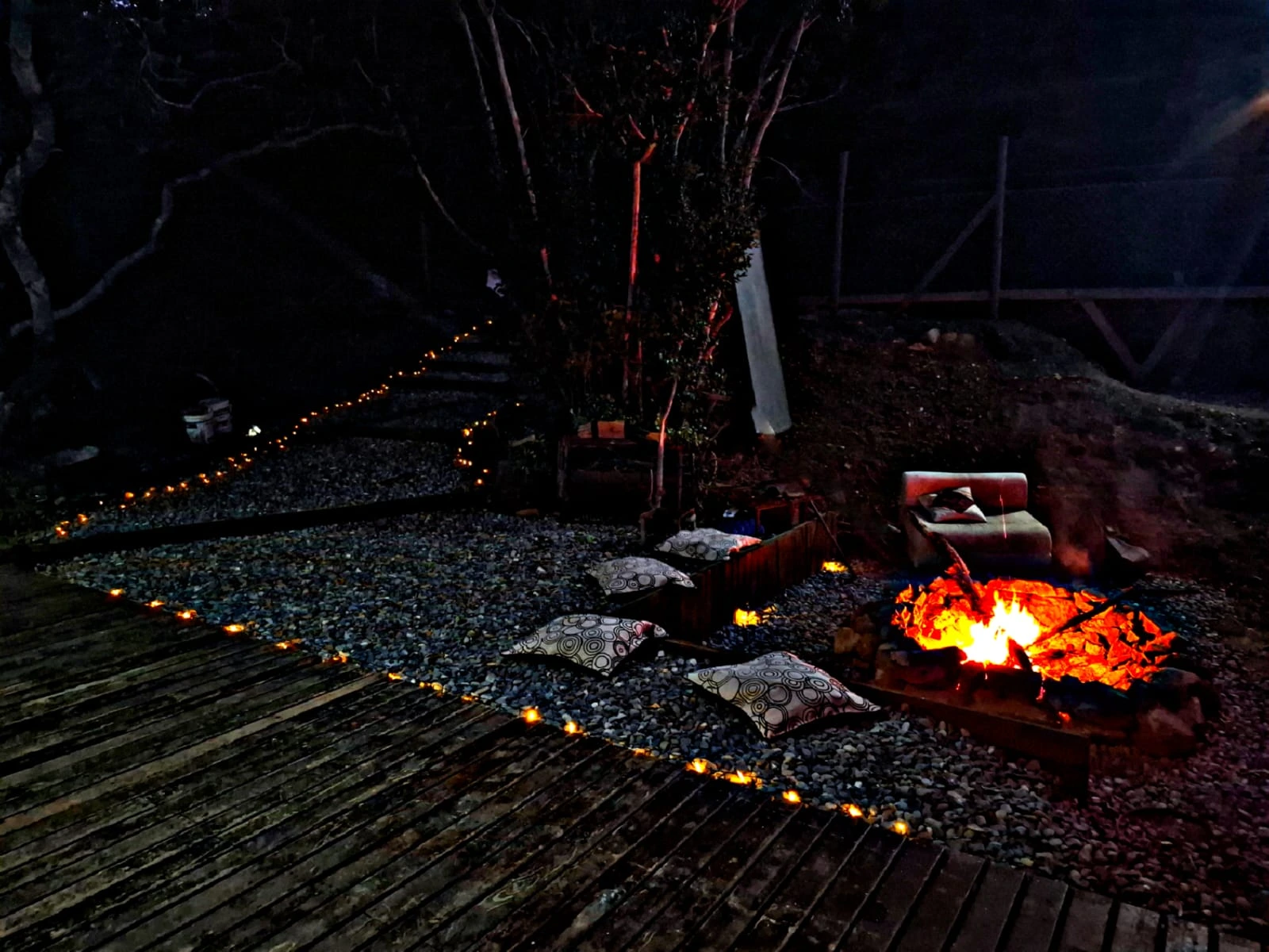 Descanso alrededor de una fogata